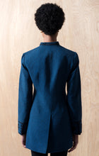 Load image into Gallery viewer, Zarif Blue 3/4 Length Jacket with Embroidery