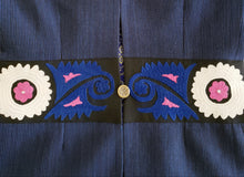 Load image into Gallery viewer, Zarif Suzani Blue Striped Jacket