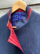 Load image into Gallery viewer, Zarif Men's Navy Striped Jacket