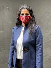 Load image into Gallery viewer, Zarif Short Blue Jacket with Embroidery