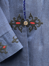 Load image into Gallery viewer, Zarif Short Blue Jacket with Embroidery