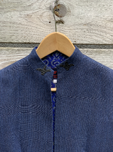 Load image into Gallery viewer, Zarif Short Blue Jacket with Embroidery