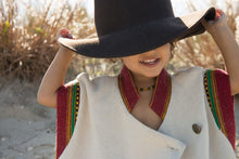 Load image into Gallery viewer, White Embroidered Wool Vest
